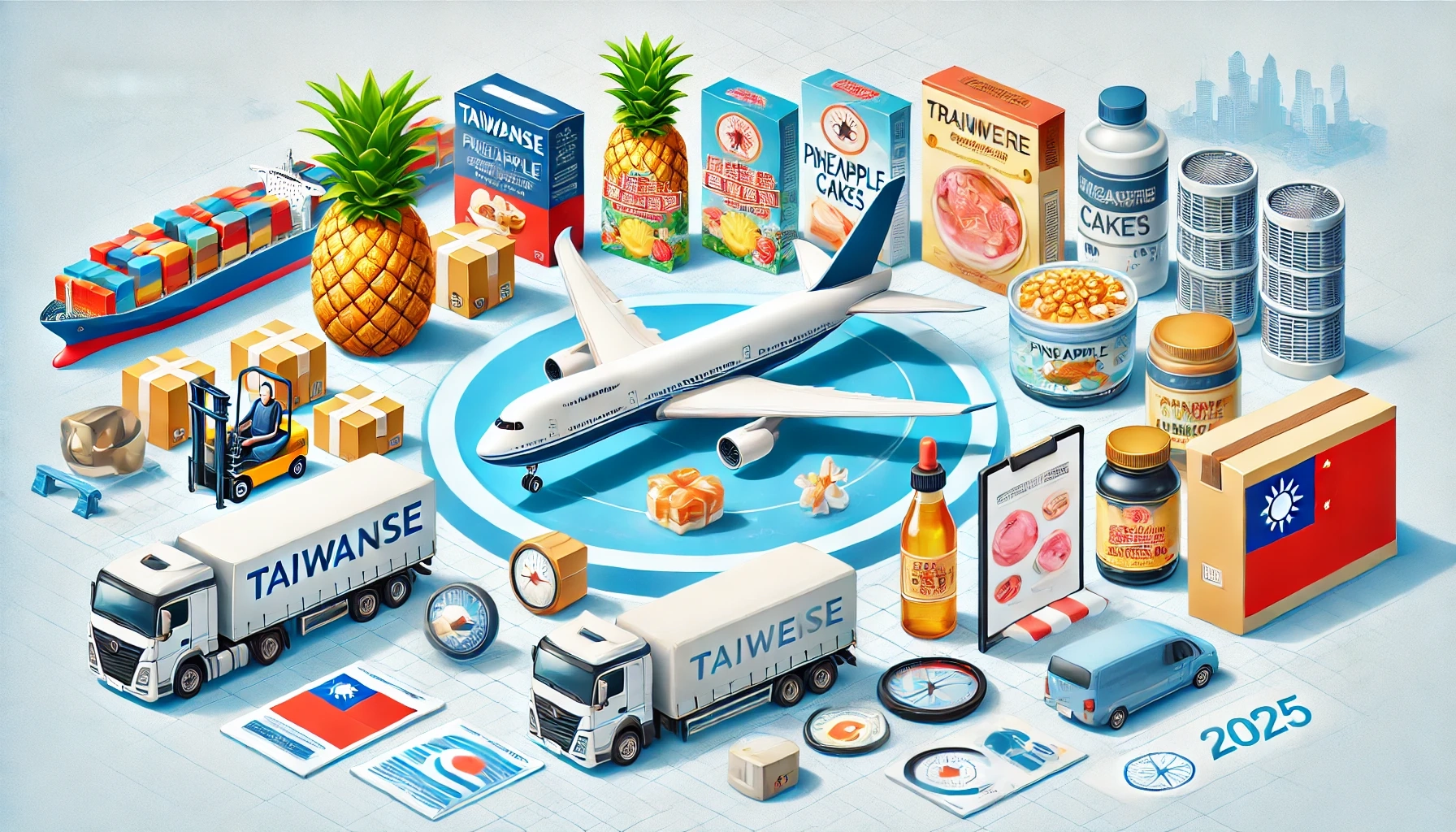 2025 年台灣熱銷產品運送至中國示意圖